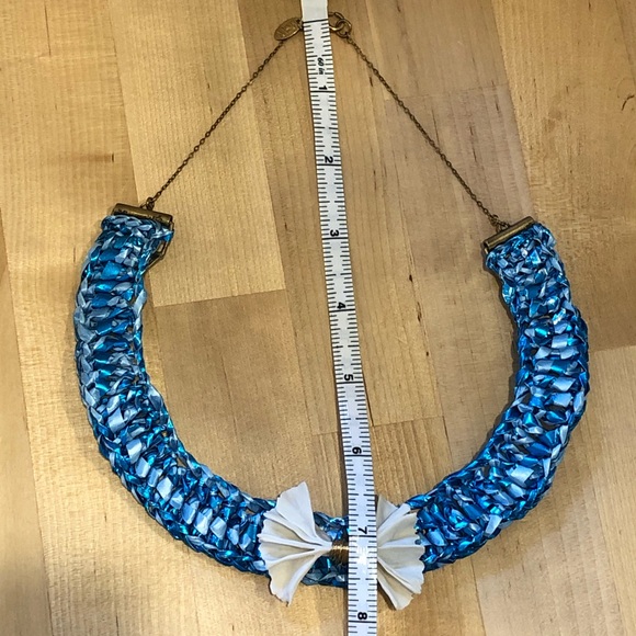 NWOT Jewelry Designer Mirit Weinstock necklace woven Rafia and ceramic bow - Picture 11 of 14